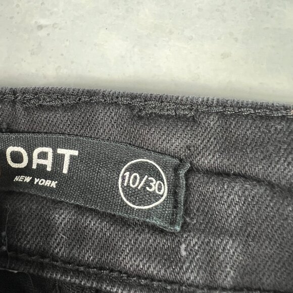 Oat New York Jeans Women's 32x29* High Rise Wide Leg Black Faded Denim Tag 30 - Picture 8 of 16